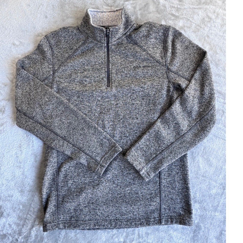Eddie Bauer Quarter Zip Pullover Mens Small Gray Gorpcore Outdoor Dadcore
